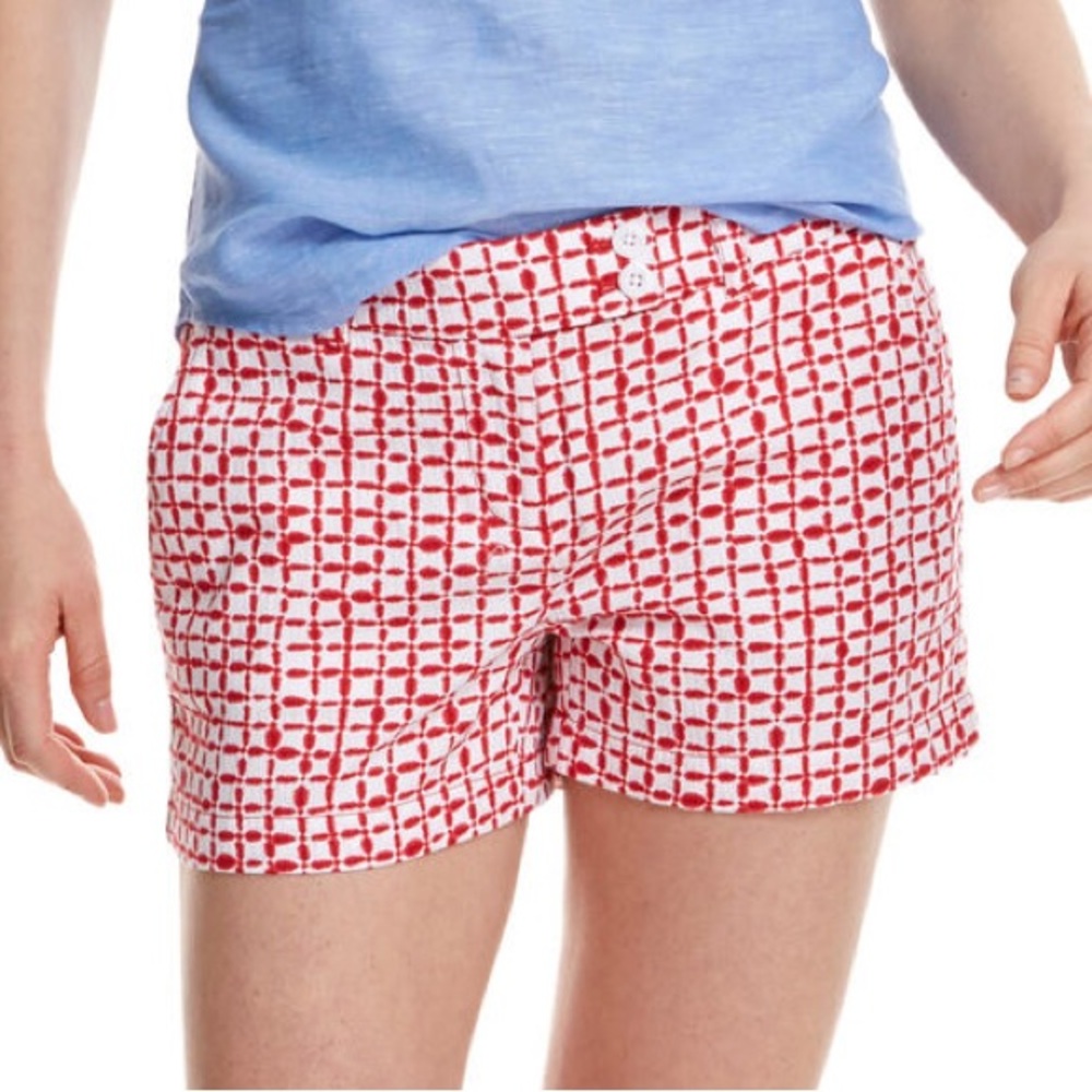 Vineyard Vines | Tie Dye Square Print Cotton Shorts Patriotic 2H0297 Red/White 6